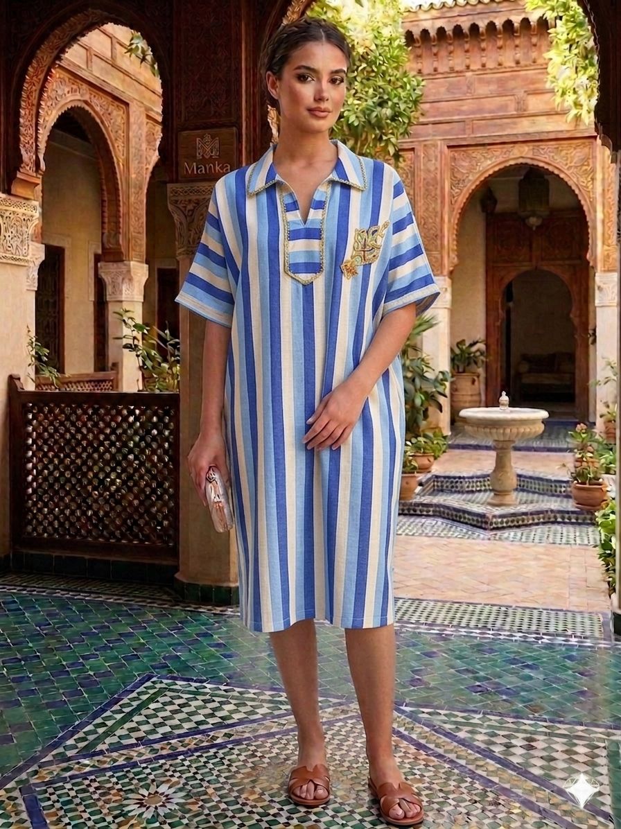 جبة مخططة قصيرة