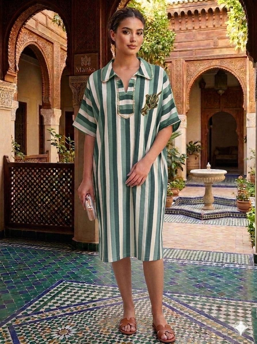 جبة مخططة قصيرة